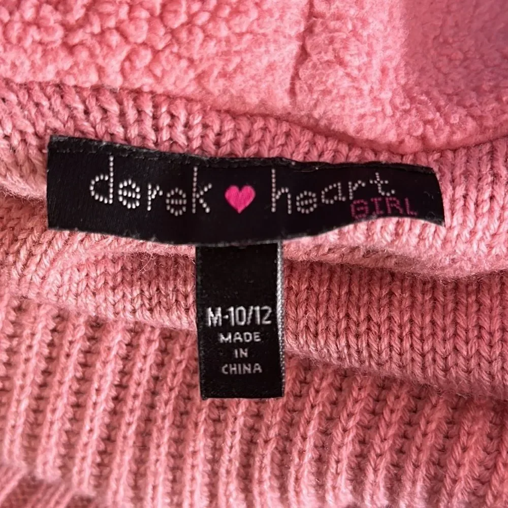 Derek Heart Girls Pink Fleece Knit Vest Size M 10/12 Sleeveless Warm Cozy